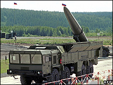 Iskander missiles have a range of up to 400km (248 miles)
